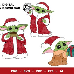 03 Clipart - Christmas Baby Yoda 02