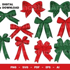 10 Clipart - Christmas Gift Ribbon Bow