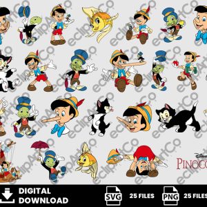25 Clipart - Pinocchio Svg, Cricket Svg, Geppetto Svg