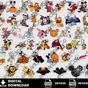 50 Clipart - Halloween Disney Svg, Halloween Disney Png, Halloween Mickey Png