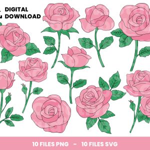 10 Clipart - Pink Roses