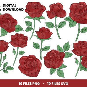 10 Clipart - Red Roses