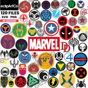 60 Clipart - Superheroes Marvel Logos