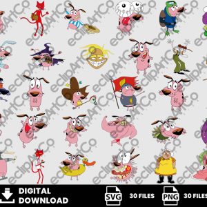 30 Clipart - Courage the Cowardly Dog Svg, Courage Svg, Dog Svg