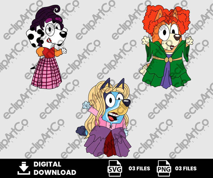 03 Clipart - Hocus Pocus Bluey Png, Hocus Pocus Bluey Svg, Halloween Bluey Png, Halloween Bluey Svg