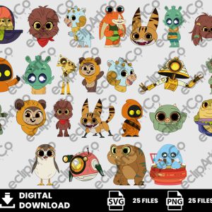 25 Clipart - Star Wars Galactic Pals Png, Star Wars Galactic Pals Svg, Baby Shower Png