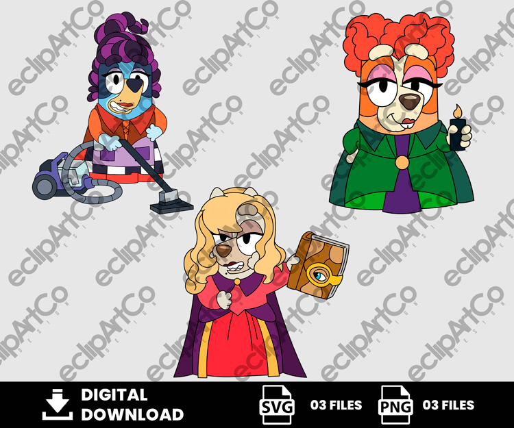 03 Clipart - Hocus Pocus Bluey Png, Hocus Pocus Bluey Svg, Halloween Bluey Png, Halloween Bluey Svg