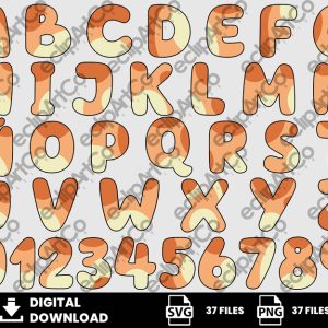 37 Clipart - Alphabet Bingo - Numbers Bingo - Bluey Svg, Bluey Png