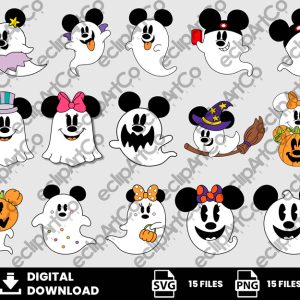 15 Clipart - Mickey and Minnie Ghost Svg, Ghost Mickey Png, Ghost Minnie Png