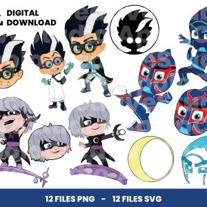 12 Clipart - Pj Masks - Villains
