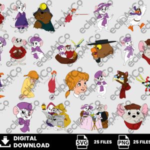 25 Clipart - The Rescuers Svg, Bernardo Svg, Bianca Svg