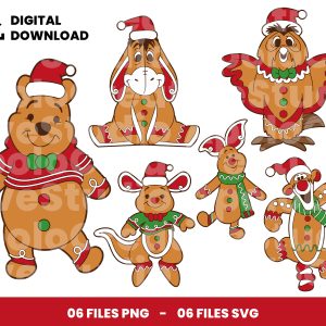 06 Clipart - Christmas Winnie The Pooh Gingerbread