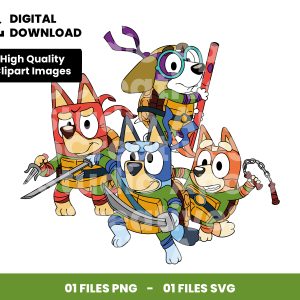 01 Clipart - Bluey Turtle Ninja
