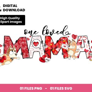 01 Clipart - One Loved Mama Bluey