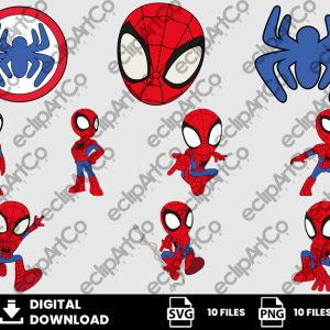 10 Clipart - Spidey and His Amazing Friends Svg, Spidey Svg, Peter Parker Svg, SpiderMan Svg, SuperHeroes Svg