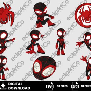 10 Clipart – Spidey and His Amazing Friends Svg, Spin Svg, Miles Morales, Spidey Svg, SuperHeroes Svg