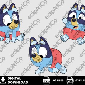03 Clipart - Baby Bluey Png, Baby Bluey Svg, Bluey Png, Bluey Svg