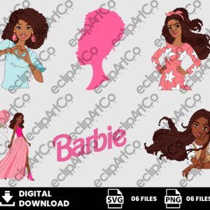 06 Clipart - Barbie Afro Svg, Barbie Afro Png, Barbie Svg, Afro Png
