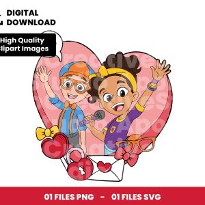 01 Clipart - Blippi and Meeka - Valentines Day