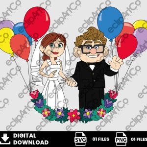 01 Clipart - Valentines Day Carl and Ellie Wedding Svg, Valentine Day Up Png, Up Png