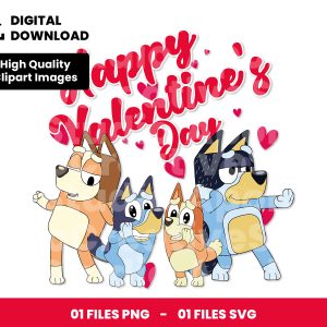 01 Clipart - Happy Valentines Day - Bluey