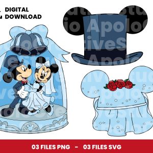 03 Clipart - Mickey & Minnie Wedding