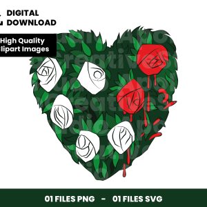 01 Clipart - Red Rose Tree