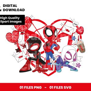 01 Clipart - Spidey Valentines Day