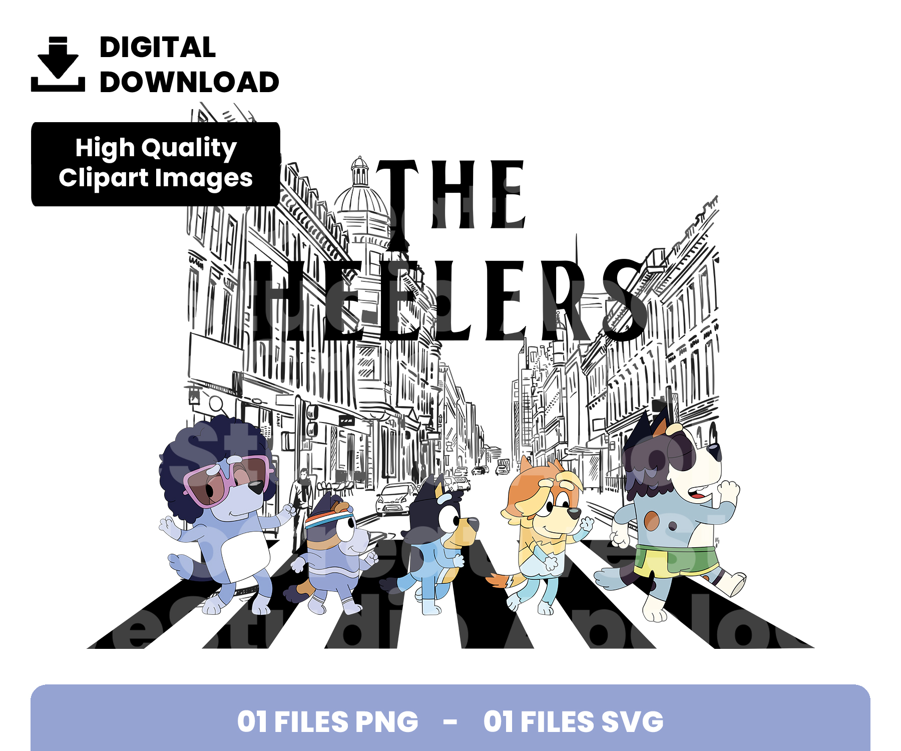 01 Clipart - The Heelers Bluey