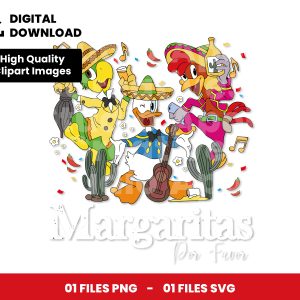 01 Clipart - The Three Caballeros, Margaritas Por Favor