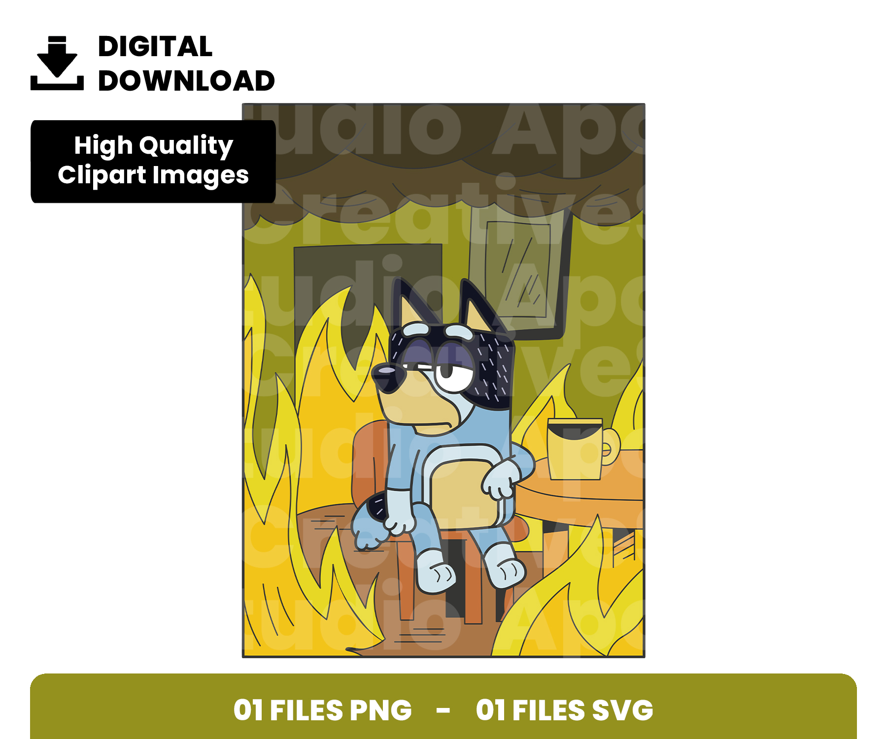01 Clipart - Bandit - Bluey Dad