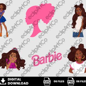 06 Clipart - Barbie Afro Svg, Barbie Afro Png, Barbie Svg, Afro Png