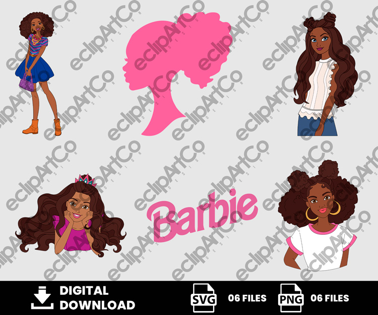 06 Clipart - Barbie Afro Svg, Barbie Afro Png, Barbie Svg, Afro Png
