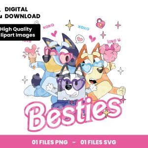 01 Clipart - Besties - Bluey, Bingo, Muffin