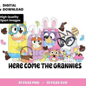 01 Clipart - Bluey - Here Come The Grannies Easter