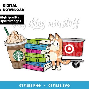 01 Clipart - Busy Doing Mom Stuff, Chilli - Starbucks cup, books