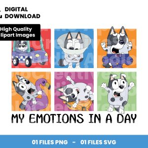 01 Clipart - MY EMOTIONS IN A DAY - Muffin - Bluey