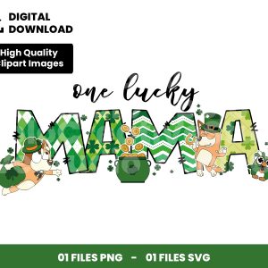 01 Clipart - One Lucky Mama Bluey