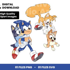 01 Clipart - Sonic y Bluey