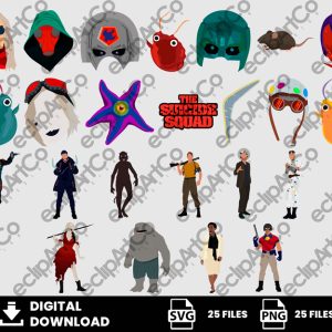 25 Clipart - The Suicide Squad Svg, Suicide Squad Png, Harley Quinn Svg, Villains Svg, SuperHeroes Svg