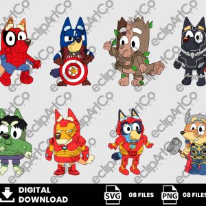 08 Clipart - Bluey Avengers Svg, Bluey Avengers Png, Bluey Png, Bluey Svg