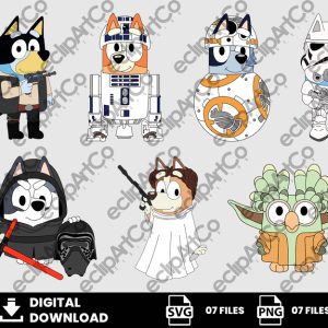 07 Clipart - Bluey Star Wars Png, Bluey Star Wars Svg, Bluey Png, Star Wars Png