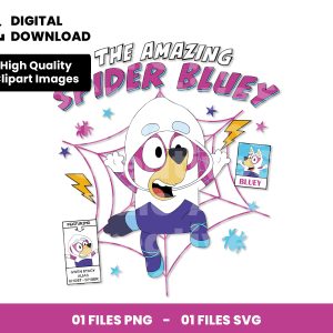 01 Clipart - The Amazing Spider Bluey - Ghost Spider