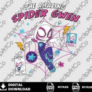 01 Clipart - The Amazing Spider Gwen Svg, Gwen Stacy Svg, Ghost Spider Svg, SpiderMan, SuperHeroes Svg