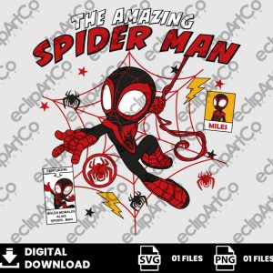 01 Clipart - The Amazing SpiderMan Svg, Miles Morales Svg, Spin Svg, SpiderMan Svg