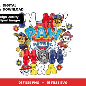 01 Clipart - In My Paw Patrol Mom Era - Chase and Marshall