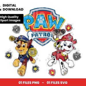 01 Clipart - Paw Patrol - Chase and Marshall