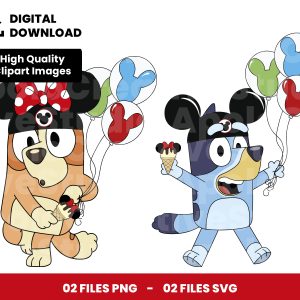 02 Clipart - Bingo And Bluey Disney Trip Svg, Bluey Svg, Bingo Svg