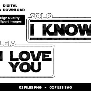 02 Clipart - Star Wars, Solo Svg, Leia Svg, Love Svg