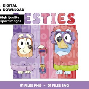 01 Clipart - BESTIES - Bluey and Bingo